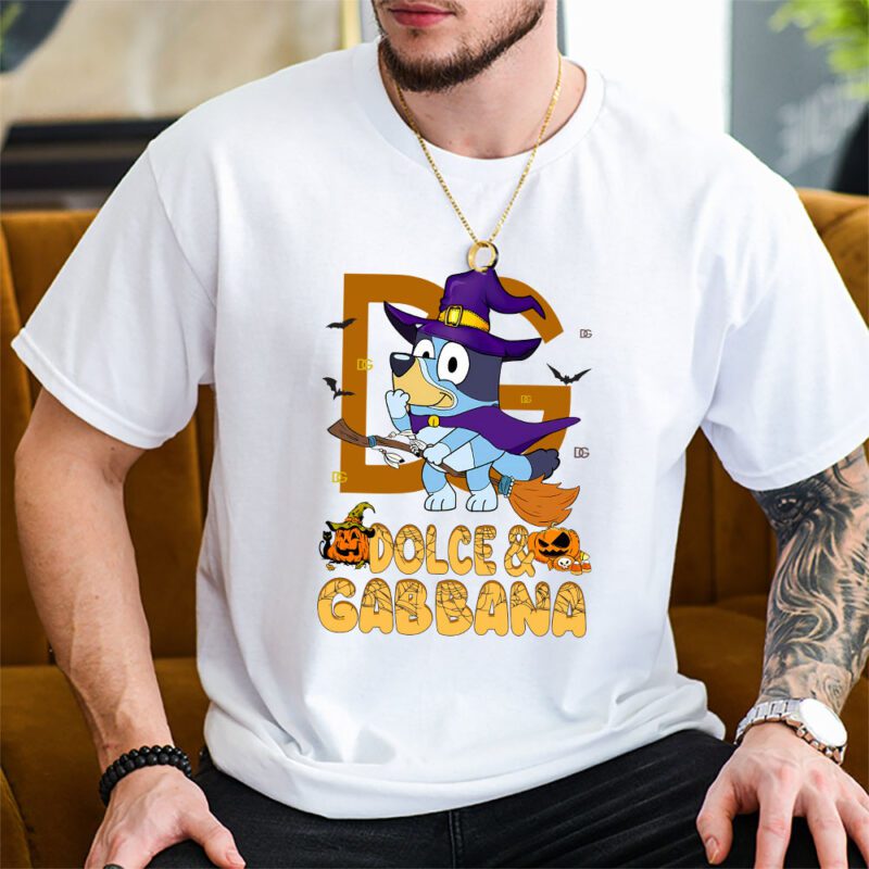 Bluey Happy Halloween Dolce Gabbana Unisex T Shirt Cotton Tee TAT9251 1
