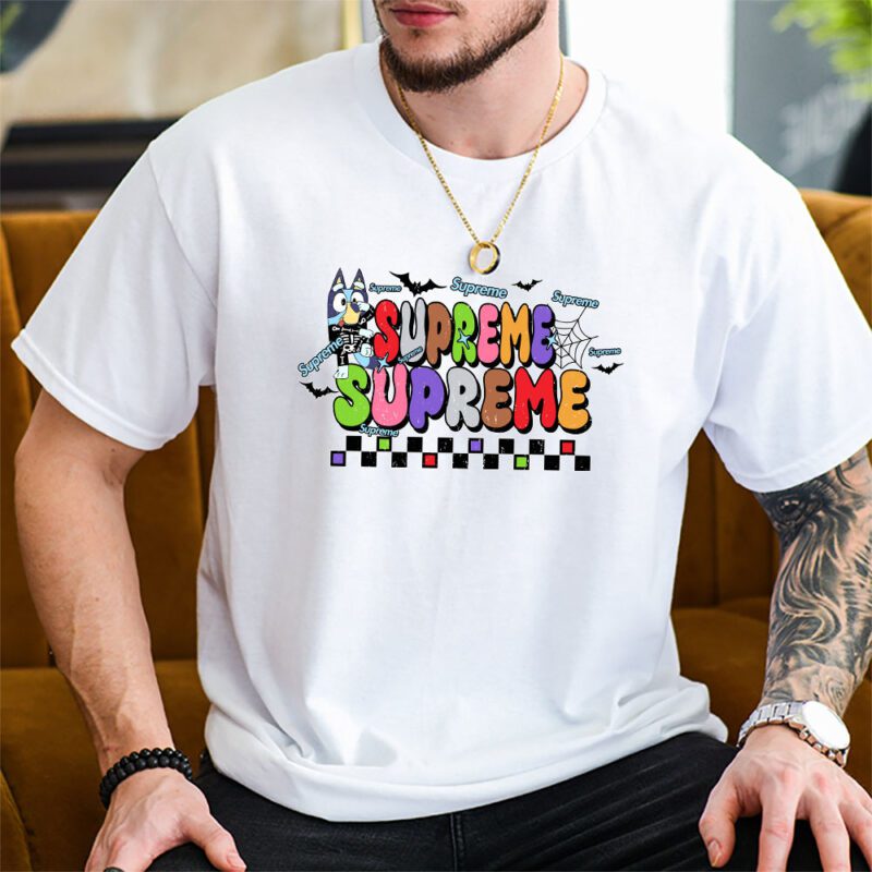 Bluey Happy Halloween Supreme Unisex T Shirt Cotton Tee TAT9277 1