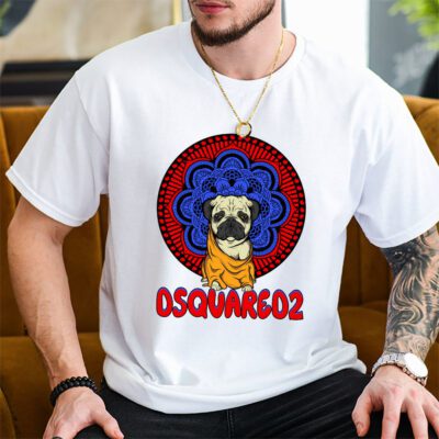 Cartoon Pug Dog Dsquared2 Brand Unisex T Shirt Cotton Tee TAT6246 2