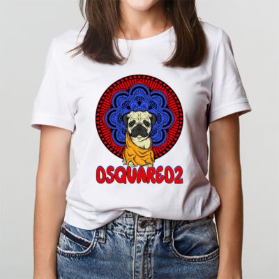 Cartoon Pug Dog Dsquared2 Brand Unisex T Shirt Cotton Tee TAT6246 3