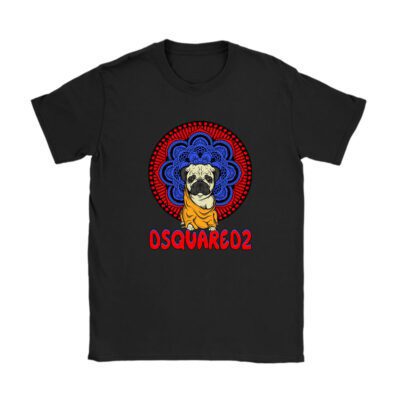 Cartoon Pug Dog Dsquared2 Brand Unisex T-Shirt Cotton Tee TAT6246