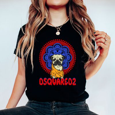 Cartoon Pug Dog Dsquared2 Brand Unisex T Shirt Cotton Tee TAT6246 5