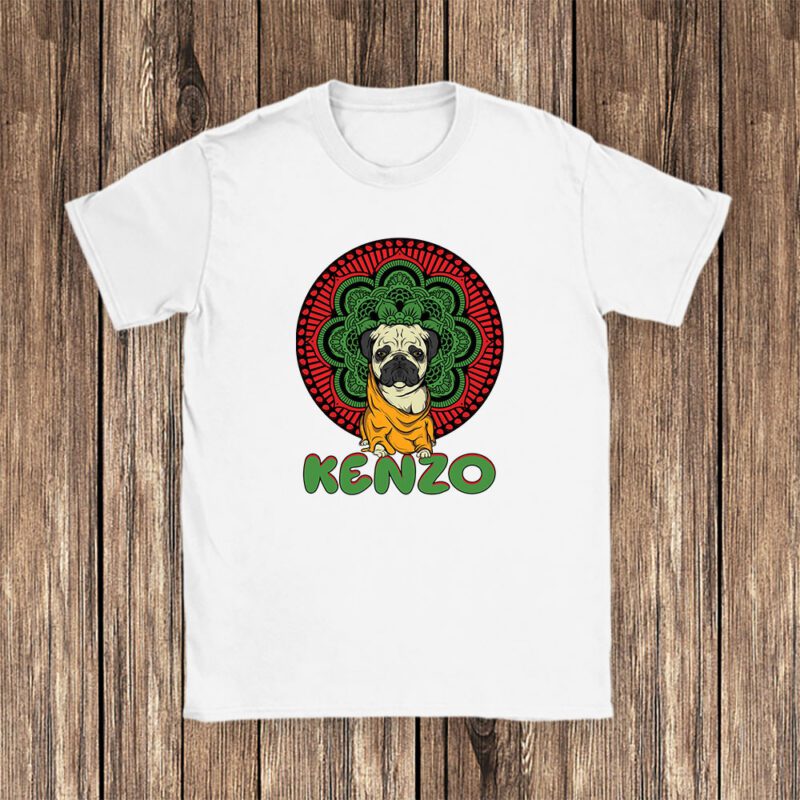 Cartoon Pug Dog Kenzo Brand Unisex T Shirt Cotton Tee TAT6247 1