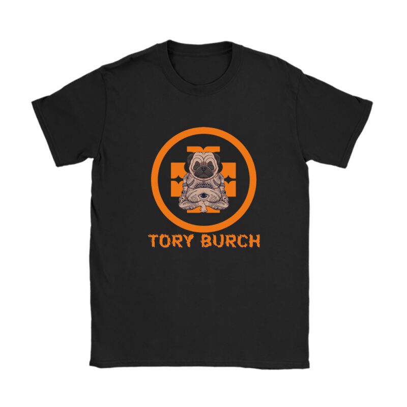 Cartoon Pug Dog Tory Burch Brand Unisex T-Shirt Cotton Tee TAT6254