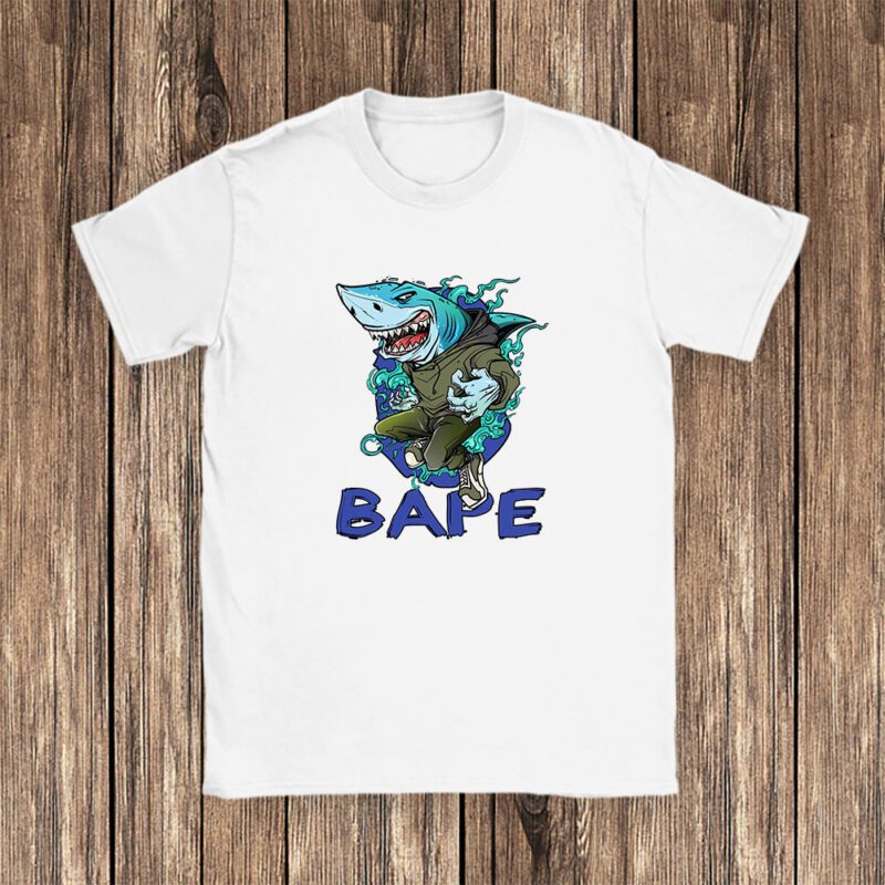 Cartoon Shark Bape Unisex T Shirt TAT5467 1