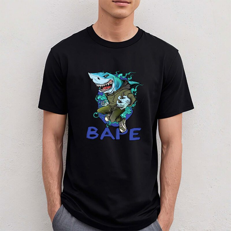 Cartoon Shark Bape Unisex T Shirt TAT5467 4