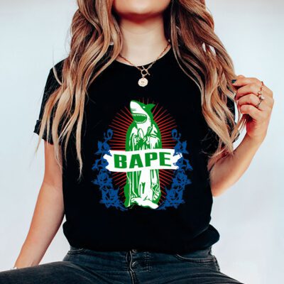 Cartoon Shark Bape Unisex T Shirt TAT5469 5