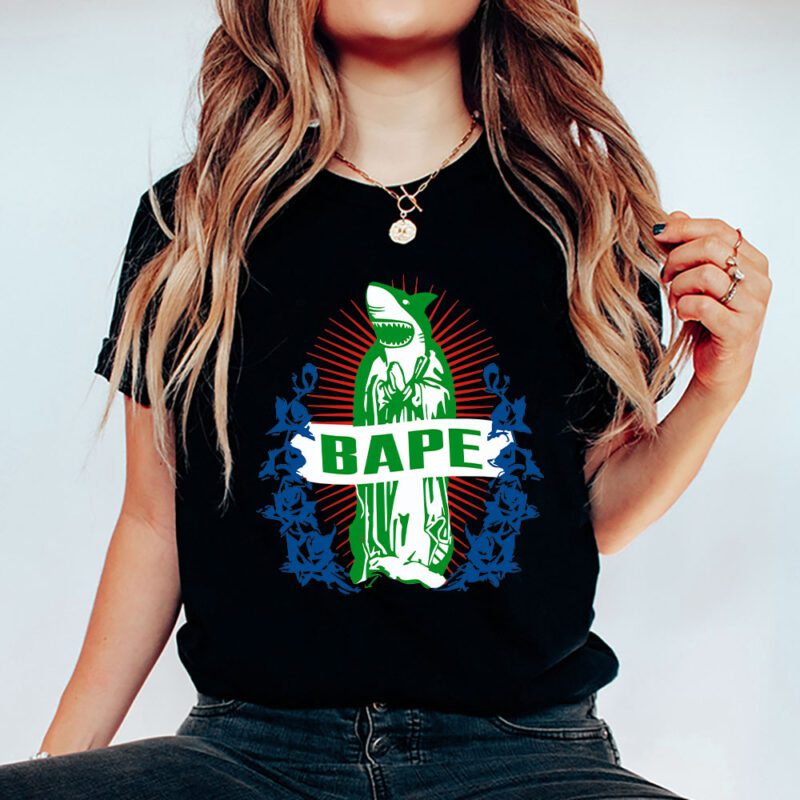Cartoon Shark Bape Unisex T Shirt TAT5469 5