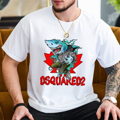 Cartoon Shark Dsquared2 Unisex T Shirt TAT5470 2