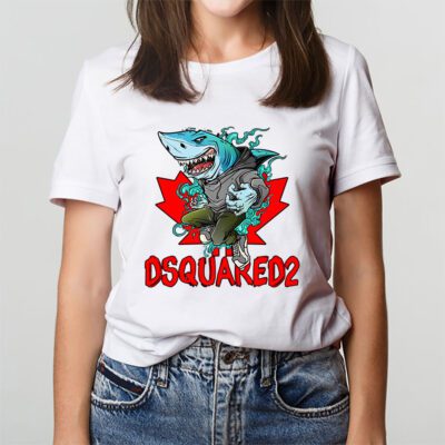 Cartoon Shark Dsquared2 Unisex T Shirt TAT5470 3