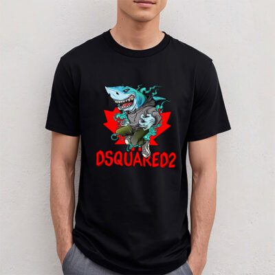 Cartoon Shark Dsquared2 Unisex T Shirt TAT5470 4