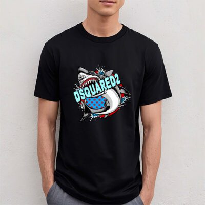Cartoon Shark Dsquared2 Unisex T Shirt TAT5471 4