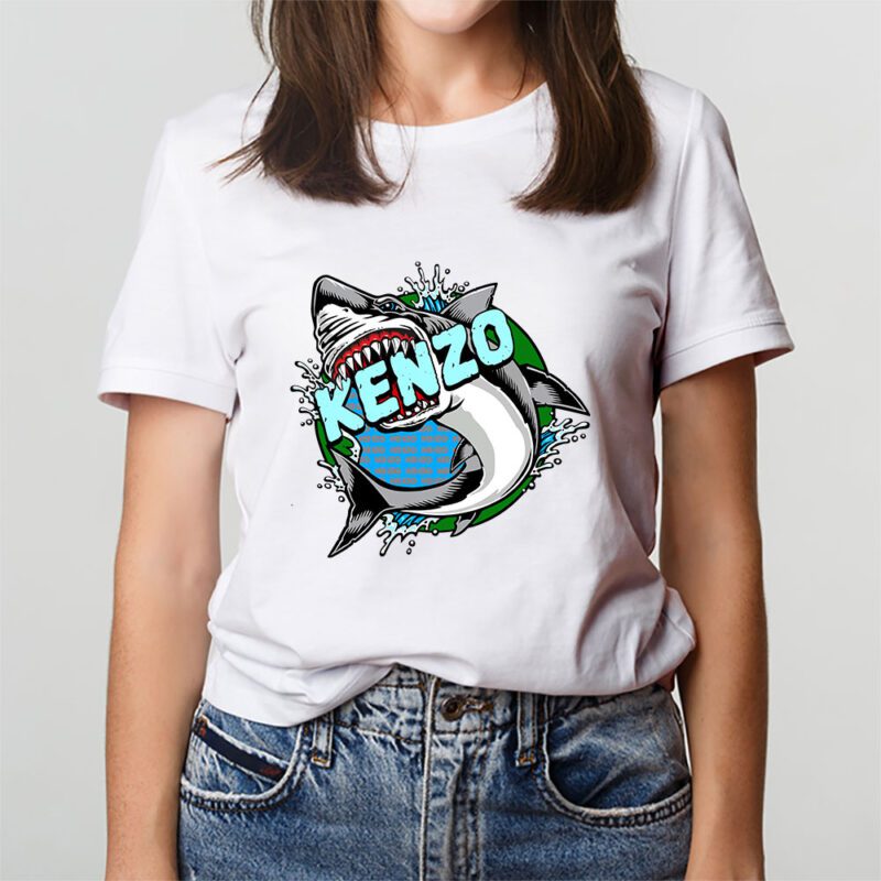 Cartoon Shark Kenzo Brand Unisex T Shirt Cotton Tee TAT6260 3