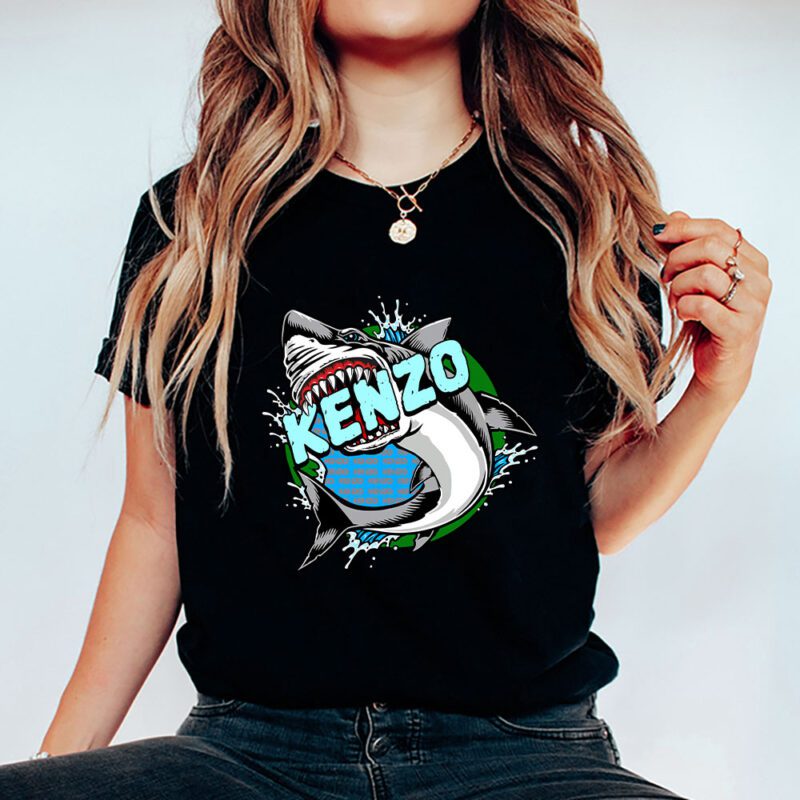 Cartoon Shark Kenzo Brand Unisex T Shirt Cotton Tee TAT6260 5