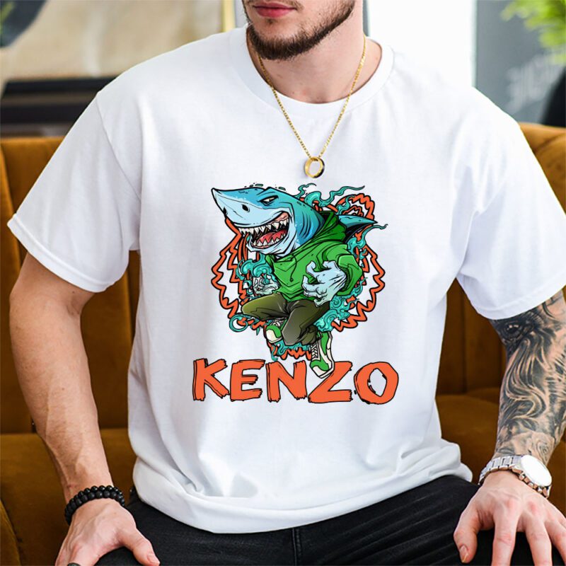 Cartoon Shark Kenzo Unisex T Shirt TAT5475 2
