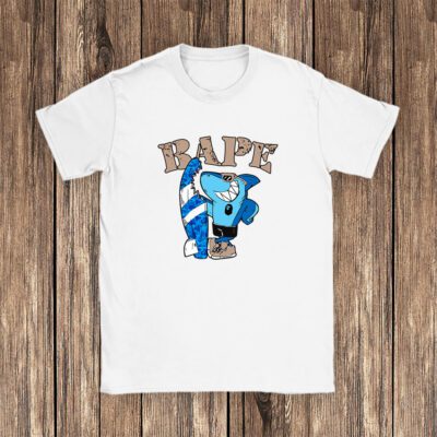 Cartoon Shark With Surfboard Bape Unisex T-Shirt TAT5483 1 Cartoon Shark With Surfboard Bape Unisex T Shirt TAT5483 1
