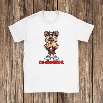 Cholo Pug Dog Making The Los Angeles Hand Sign Dsquared2 Brand Unisex T Shirt Cotton Tee TAT6250 1