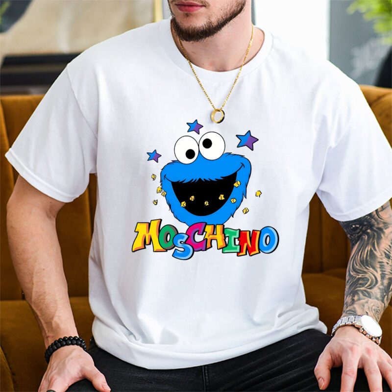 Cookie Monster Sesame Street Moschino Unisex T Shirt TAT5458 2
