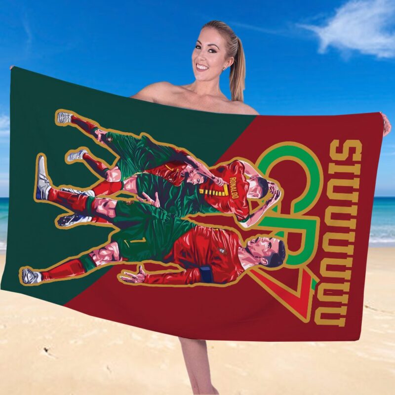 Cristiano Ronaldo x Portugal National Football Team Rectangle Beach Towel WBT1034 1