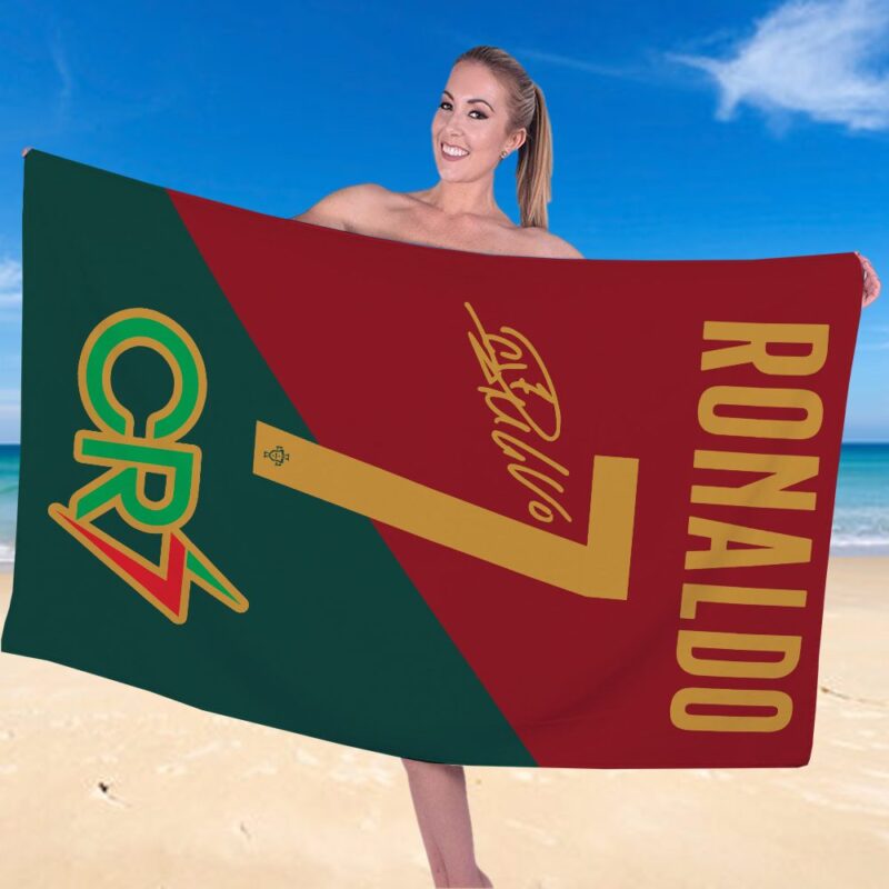 Cristiano Ronaldo x Portugal National Football Team Rectangle Beach Towel WBT1035 1