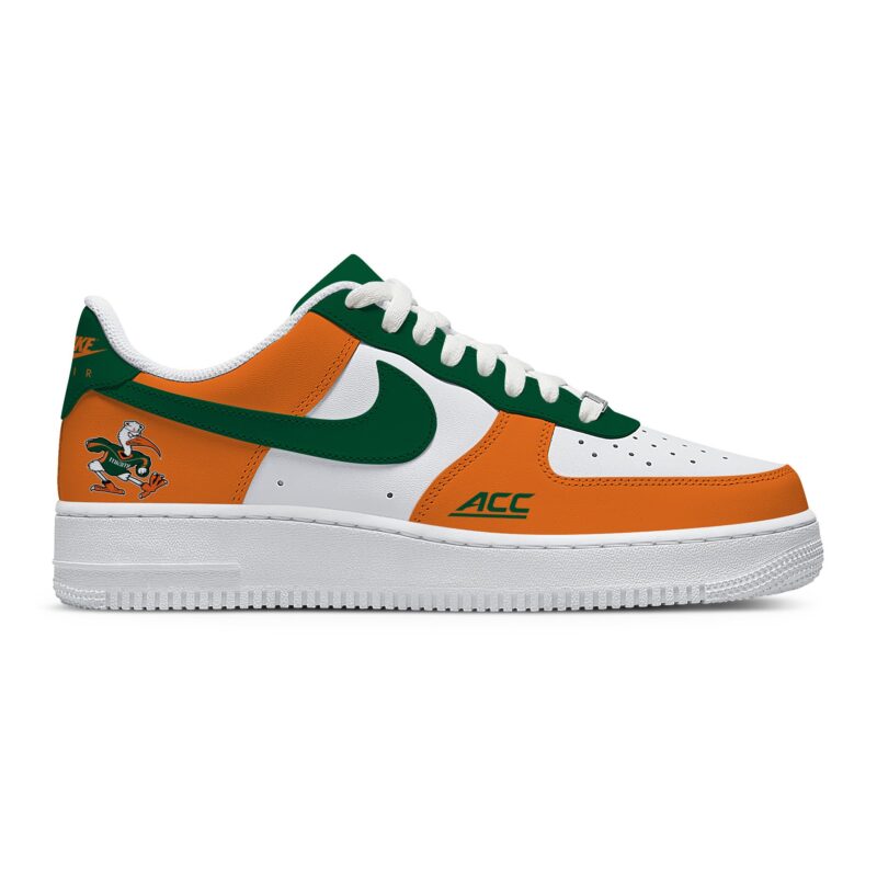 Custom Air Force 1 Low x NCAA Miami Hurricanes AF1 Limited Sneakers For Fan TCB1082 1