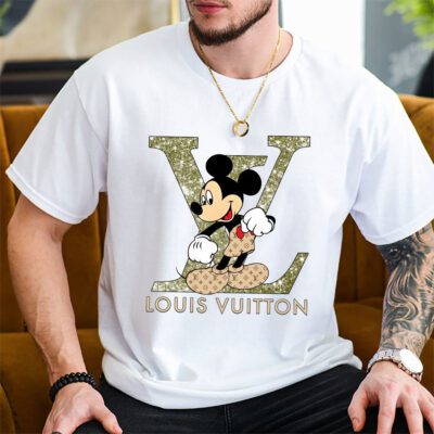 Disney Mickey Louis Vuitton Unisex T Shirt Cotton Tee TAT9809 2