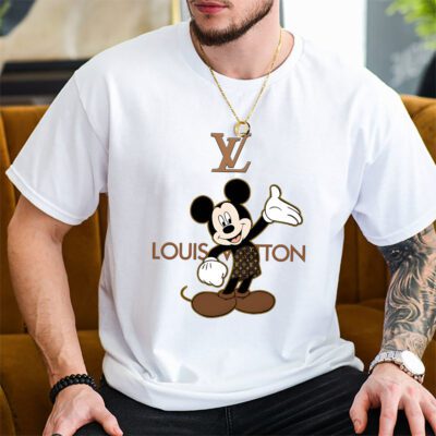 Disney Mickey Louis Vuitton Unisex T Shirt Cotton Tee TAT9811 2