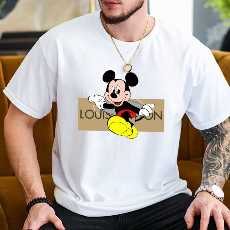 Disney Mickey Mouse Louis Vuitton Unisex T Shirt Cotton Tee TAT14306 2