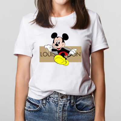 Disney Mickey Mouse Louis Vuitton Unisex T Shirt Cotton Tee TAT14306 3
