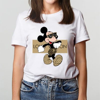 Disney Mickey Mouse Louis Vuitton Unisex T Shirt Cotton Tee TAT14307 3