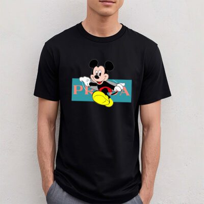 Disney Mickey Mouse Prada Unisex T Shirt Cotton Tee TAT14308 4