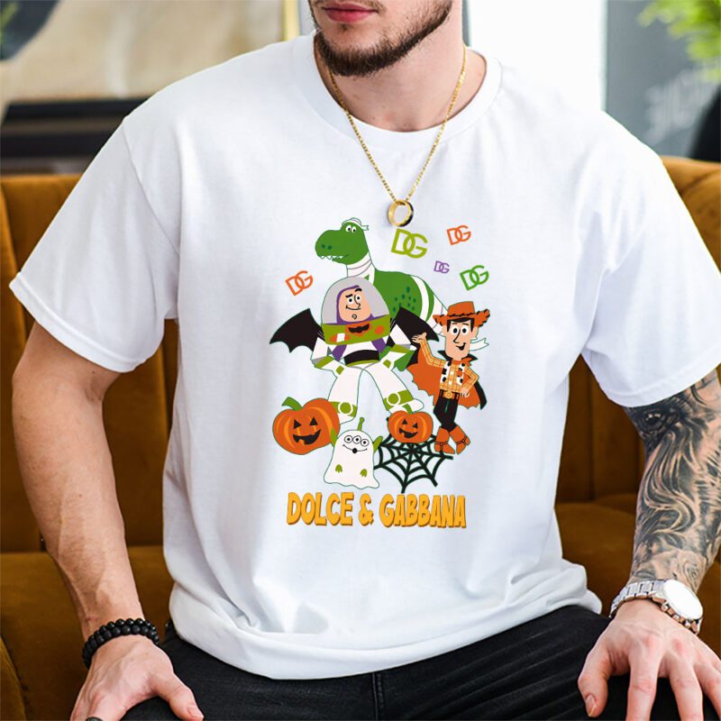 Disney Pixar Toy Story Halloween Dolce Gabbana Unisex T Shirt Cotton Tee TAT10071 2