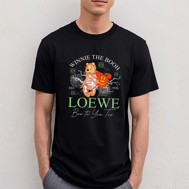 Disney Retro Pooh Halloween Loewe Unisex T Shirt Cotton Tee TAT10091 1