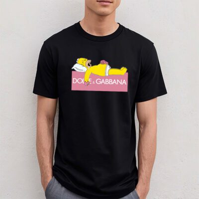 Homer Simpson Dolce Gabbana Unisex T Shirt Cotton Tee TAT14316 4
