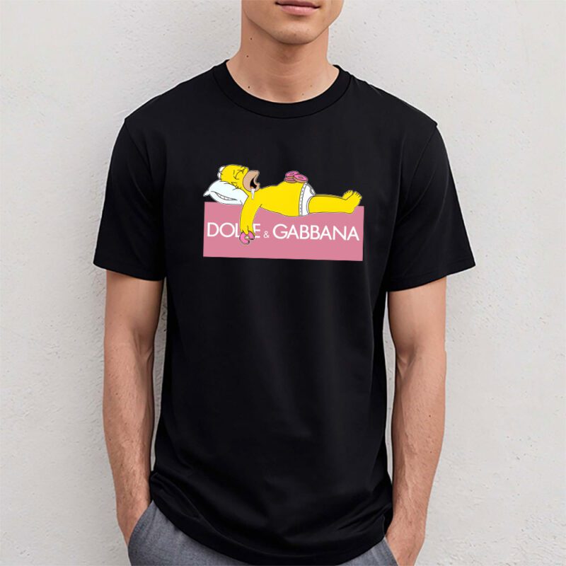 Homer Simpson Dolce Gabbana Unisex T Shirt Cotton Tee TAT14316 4