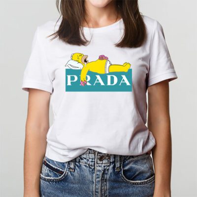 Homer Simpson Prada Unisex T Shirt Cotton Tee TAT14319 3