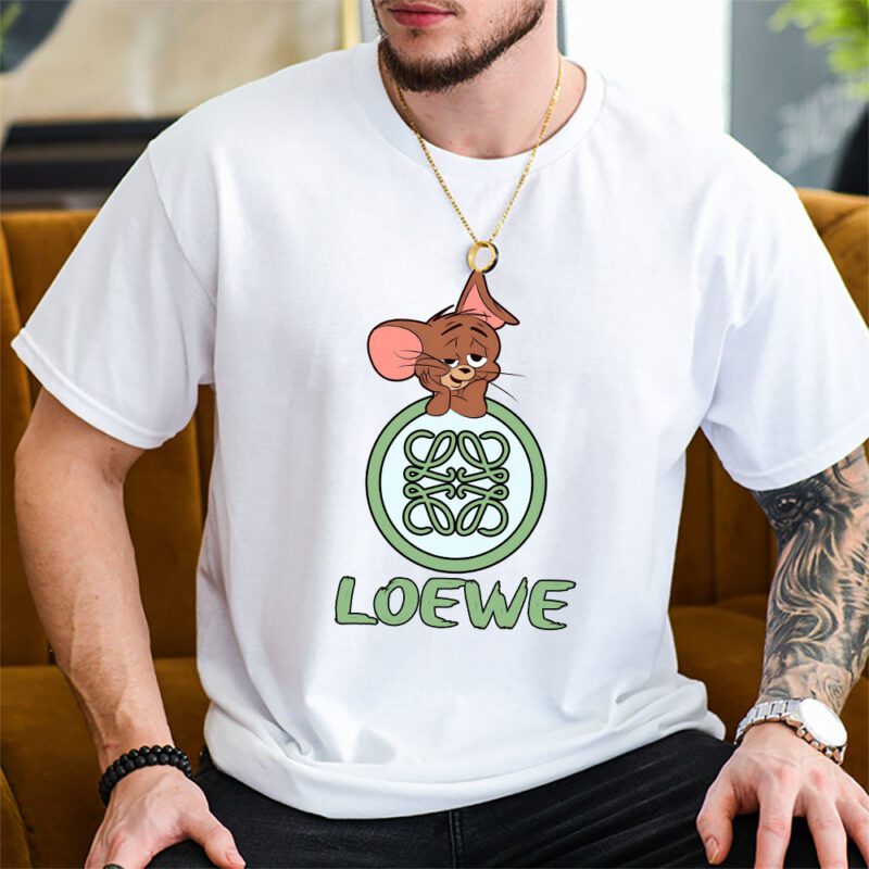 Jerrry In Tom And Jerry Loewe Brand Unisex T Shirt Cotton Tee TAT6285 2