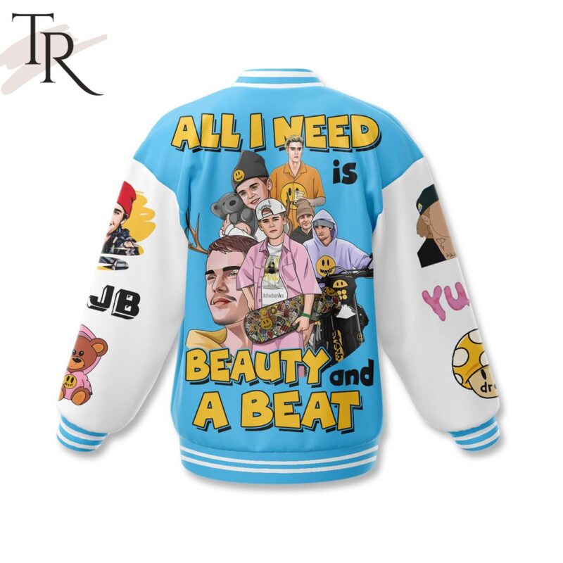 Justin Bieber All I Need Is Beauty And A Beat Baseball Jacket TBJ1068 1
