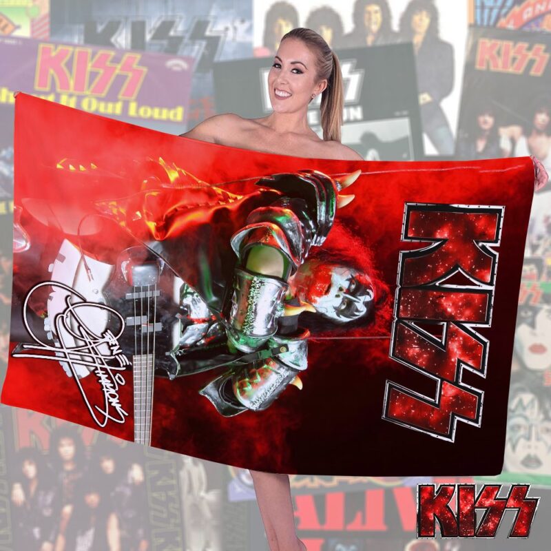 Kiss Band Rectangle Beach Towel WBT1020 1