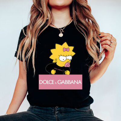 Lisa Simpson Dolce Gabbana Unisex T Shirt Cotton Tee TAT14322 5