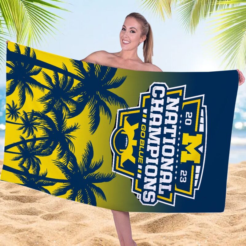 Michigan Wolverines Football Rectangle Beach Towel WBT1056 1