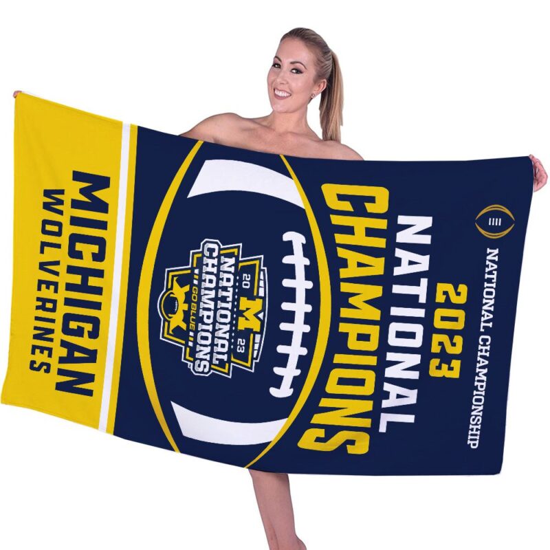 Michigan Wolverines Football Rectangle Beach Towel WBT1153 1