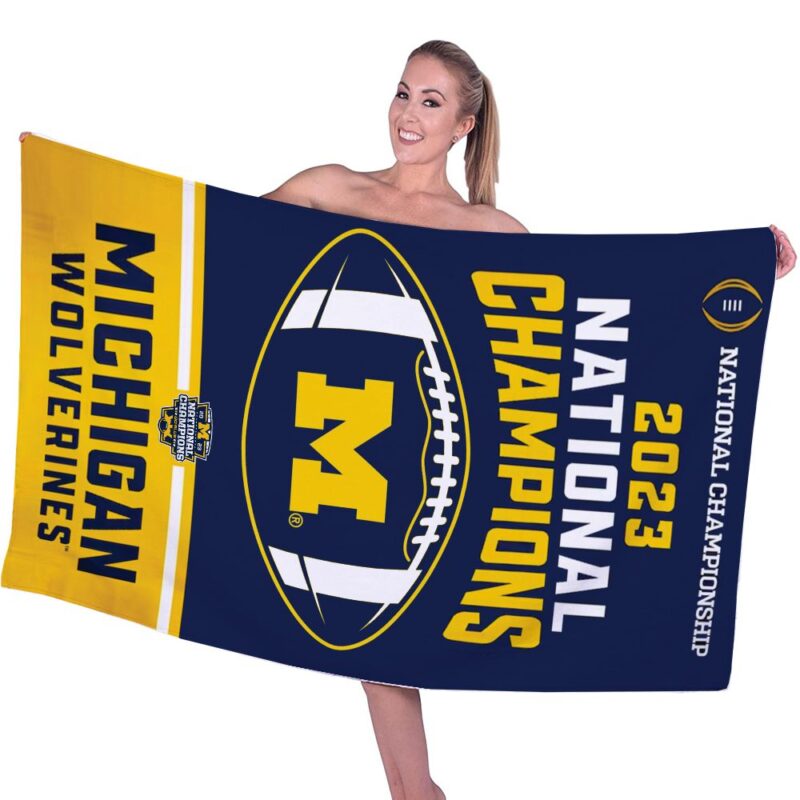 Michigan Wolverines Football Rectangle Beach Towel WBT1154 1