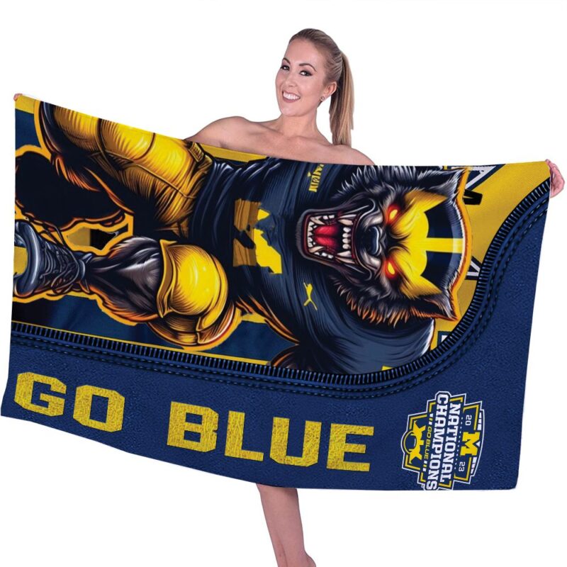 Michigan Wolverines Football Rectangle Beach Towel WBT1159 1