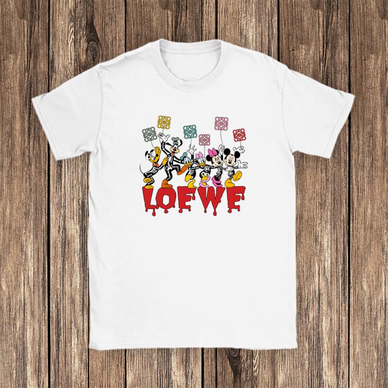 Mickey And Friends Skeleton Halloween Loewe Unisex T Shirt Cotton Tee TAT10106 1