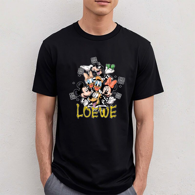 Mickey And Friends Skeleton Halloween Loewe Unisex T Shirt Cotton Tee TAT10107 4