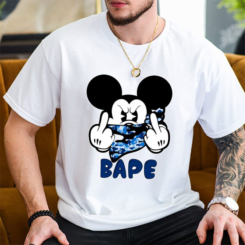 Mickey Mouse Bape Unisex T Shirt Cotton Tee TAT7066 2