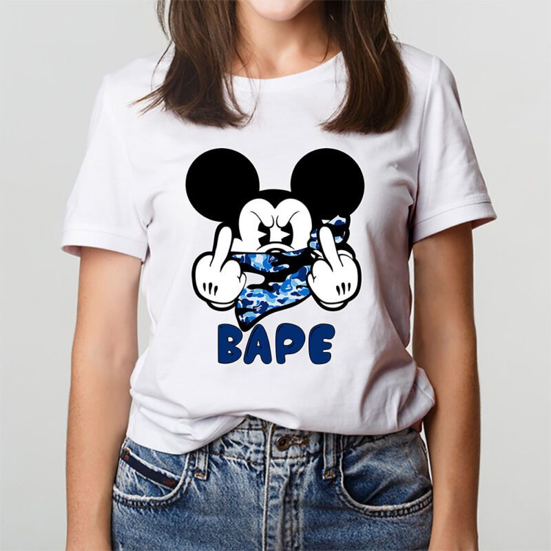 Mickey Mouse Bape Unisex T Shirt Cotton Tee TAT7066 3