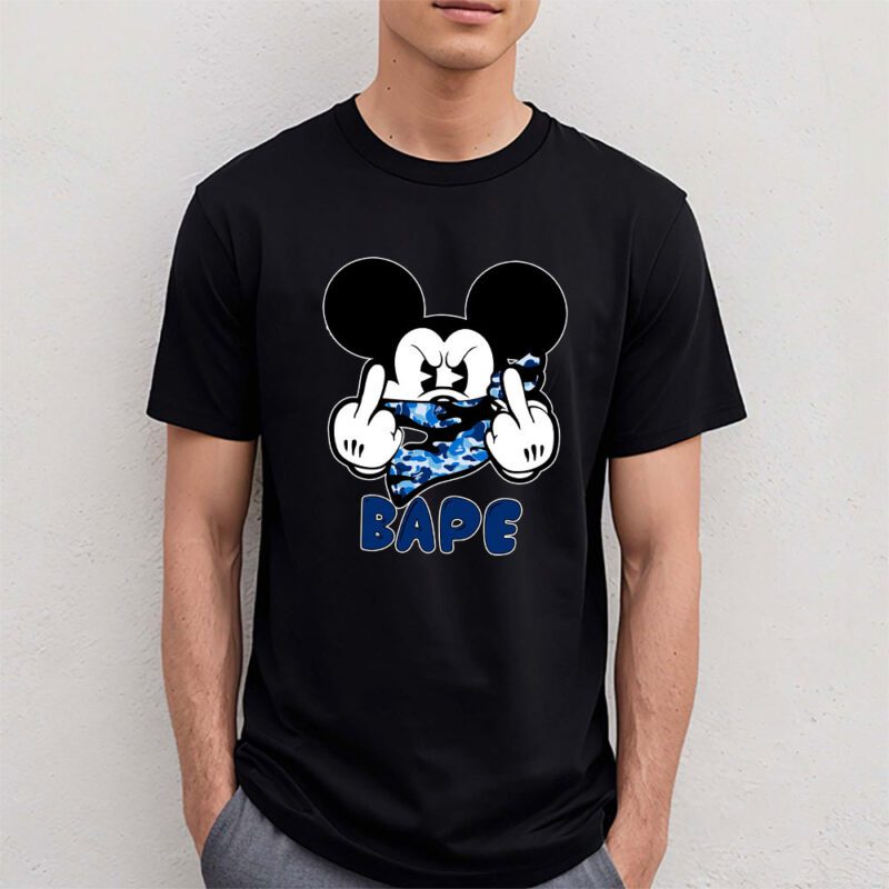 Mickey Mouse Bape Unisex T Shirt Cotton Tee TAT7066 4