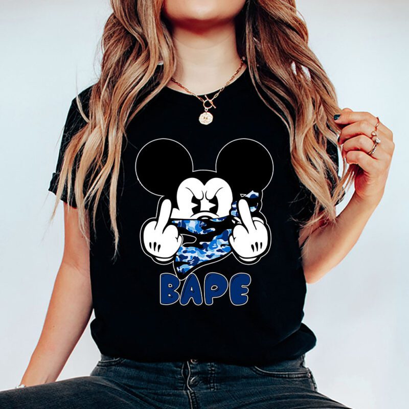 Mickey Mouse Bape Unisex T Shirt Cotton Tee TAT7066 5